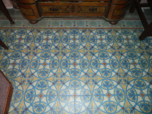 Telč špitál - detail dlažba